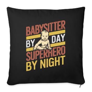 Baby-sitter - Housse de coussin décorative 45 x 45 cm - noir - Devant