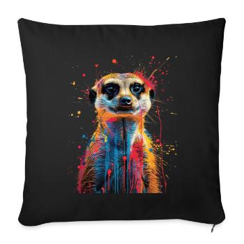 Erdmännchen - Sofakissenbezug 45 x 45 cm - Schwarz - Vorne