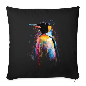 Penguin - Sofa pillowcase 17,3'' x 17,3'' (45 x 45 cm) - black - Front