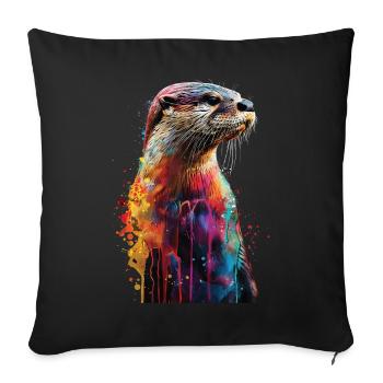 Otter - Sofa pillowcase 17,3'' x 17,3'' (45 x 45 cm) - black - Front