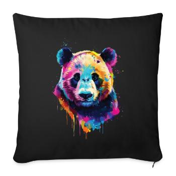 Panda - Housse de coussin décorative 45 x 45 cm - noir - Devant