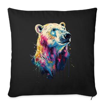 Polar bear - Sofa pillowcase 17,3'' x 17,3'' (45 x 45 cm) - black - Front
