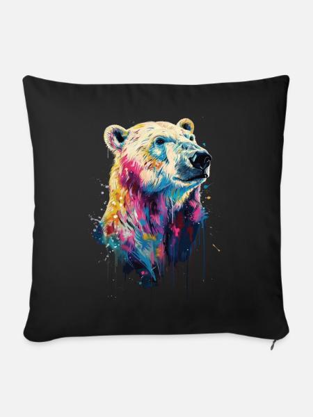 Eisbär - Sofakissenbezug 45 x 45 cm - Schwarz