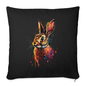 Rabbit - Sofa pillowcase 17,3'' x 17,3'' (45 x 45 cm) - black - Front
