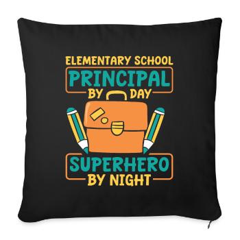 Primary school principal - Sofa pillowcase 17,3'' x 17,3'' (45 x 45 cm) - black - Front