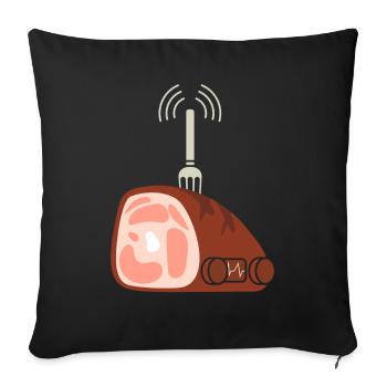 Radio amateur Amateur de radio amateur - Housse de coussin décorative 45 x 45 cm - noir - Devant