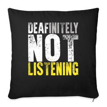 Deaf Pride ASL Sign Language - Sofa pillowcase 17,3'' x 17,3'' (45 x 45 cm) - black - Front