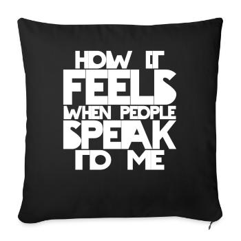 Fierté des sourds Langue des signes ASL - Housse de coussin décorative 45 x 45 cm - noir - Devant