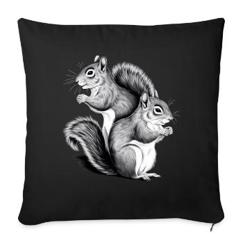 Squirrel - Sofa pillowcase 17,3'' x 17,3'' (45 x 45 cm) - black - Front