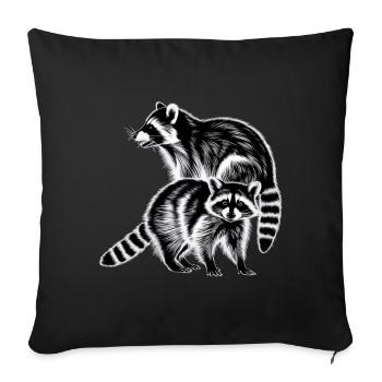 Raton laveur - Housse de coussin décorative 45 x 45 cm - noir - Devant