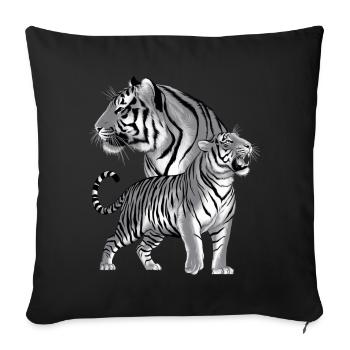 Tiger - Sofa pillowcase 17,3'' x 17,3'' (45 x 45 cm) - black - Front