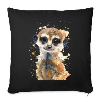 Erdmännchen - Sofakissenbezug 45 x 45 cm - Schwarz - Vorne