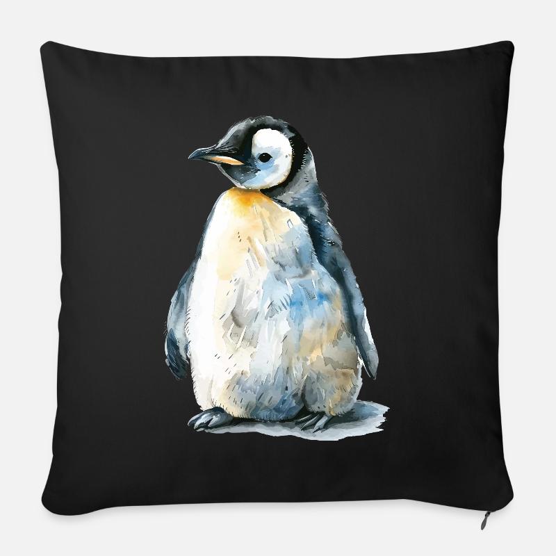 Pinguin - Sofakissenbezug 45 x 45 cm - Schwarz