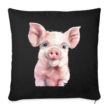 Pig - Sofa pillowcase 17,3'' x 17,3'' (45 x 45 cm) - black - Front