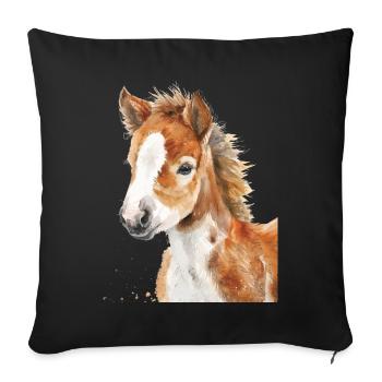 Pferd - Sofakissenbezug 45 x 45 cm - Schwarz - Vorne