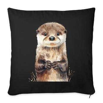 Otter - Sofa pillowcase 17,3'' x 17,3'' (45 x 45 cm) - black - Front