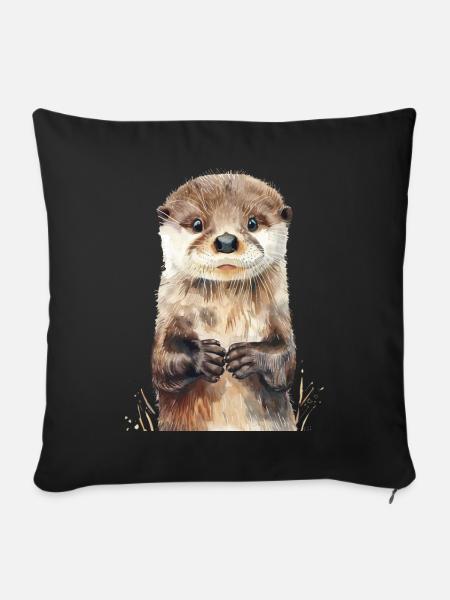 Otter - Sofakissenbezug 45 x 45 cm - Schwarz
