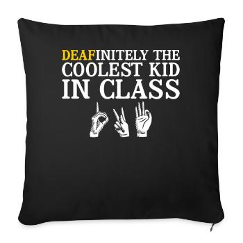 Deaf Pride Awareness ASL - Sofa pillowcase 17,3'' x 17,3'' (45 x 45 cm) - black - Front
