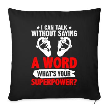 Deaf Pride ASL Sign Language - Sofa pillowcase 17,3'' x 17,3'' (45 x 45 cm) - black - Front