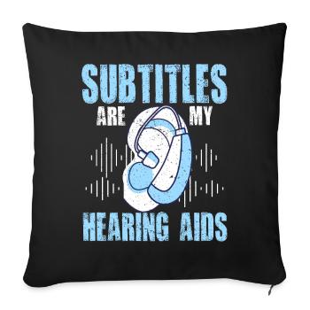 Deaf Pride ASL Sign Language - Sofa pillowcase 17,3'' x 17,3'' (45 x 45 cm) - black - Front