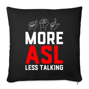 Sensibilisation à la fierté des sourds Langue des signes - Housse de coussin décorative 45 x 45 cm - noir - Devant