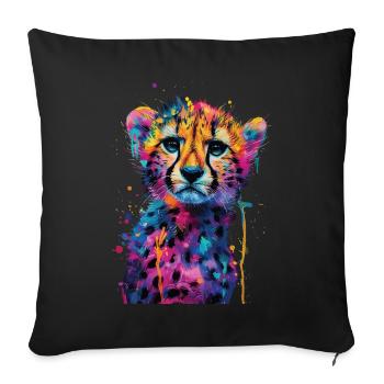Gepard - Sofakissenbezug 45 x 45 cm - Schwarz - Vorne