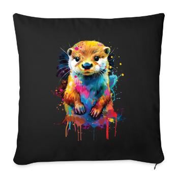 Otter - Sofa pillowcase 17,3'' x 17,3'' (45 x 45 cm) - black - Front