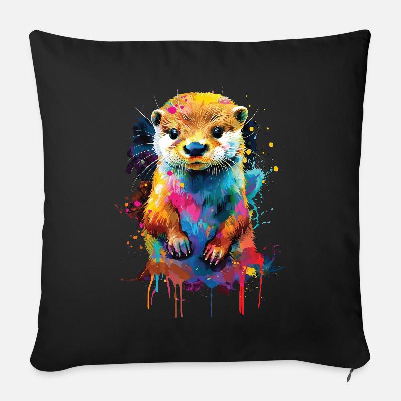 Otter - Sofakissenbezug 45 x 45 cm - Schwarz