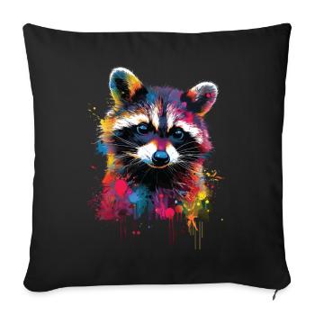 Raccoon - Sofa pillowcase 17,3'' x 17,3'' (45 x 45 cm) - black - Front