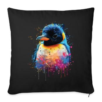 Penguin - Sofa pillowcase 17,3'' x 17,3'' (45 x 45 cm) - black - Front