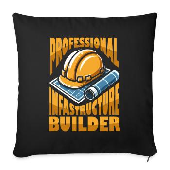 Civil engineer - Sofa pillowcase 17,3'' x 17,3'' (45 x 45 cm) - black - Front