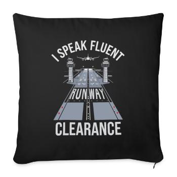 Contrôleur aérien - Housse de coussin décorative 45 x 45 cm - noir - Devant