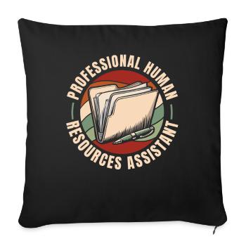Hr Assistent - Sofakissenbezug 45 x 45 cm - Schwarz - Vorne