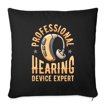 Hearing aid specialist - Sofa pillowcase 17,3'' x 17,3'' (45 x 45 cm) - black - Front