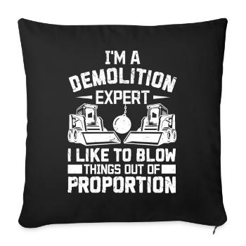 Funny House Demolition Day Demolition Expert Blows To A - Sofa pillowcase 17,3'' x 17,3'' (45 x 45 cm) - black - Front