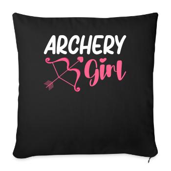 Archery Girl Archer Bow and Arrow - Sofa pillowcase 17,3'' x 17,3'' (45 x 45 cm) - black - Front