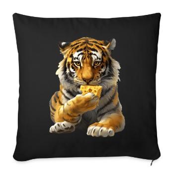 Tiger - Sofa pillowcase 17,3'' x 17,3'' (45 x 45 cm) - black - Front