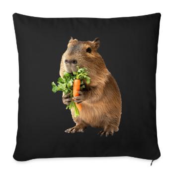Capybara - Sofa pillowcase 17,3'' x 17,3'' (45 x 45 cm) - black - Front