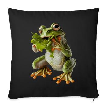 Frog - Sofa pillowcase 17,3'' x 17,3'' (45 x 45 cm) - black - Front