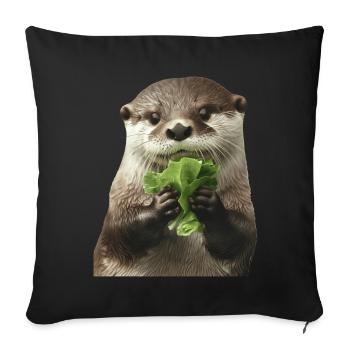 Otter - Sofa pillowcase 17,3'' x 17,3'' (45 x 45 cm) - black - Front
