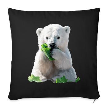 Polar bear - Sofa pillowcase 17,3'' x 17,3'' (45 x 45 cm) - black - Front