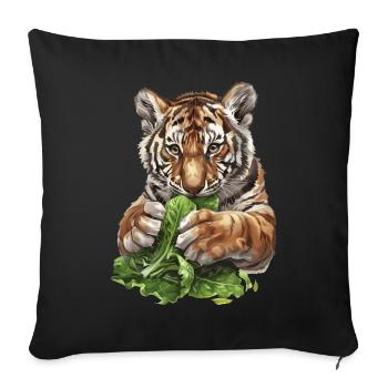 Tiger - Sofa pillowcase 17,3'' x 17,3'' (45 x 45 cm) - black - Front