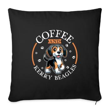 Coffee and Kerry Beagle - Sofa pillowcase 17,3'' x 17,3'' (45 x 45 cm) - black - Front