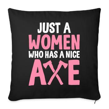 Axe Throwing Woman Hatchet Thrower Women Doing A S - Sofa pillowcase 17,3'' x 17,3'' (45 x 45 cm) - black - Front