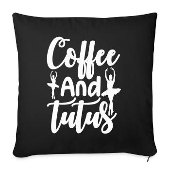 Danse Classique Danseuse Café et Tutus - Housse de coussin décorative 45 x 45 cm - noir - Devant