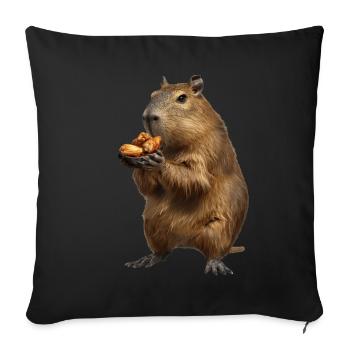 Capybara - Sofa pillowcase 17,3'' x 17,3'' (45 x 45 cm) - black - Front