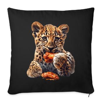 Léopard - Housse de coussin décorative 45 x 45 cm - noir - Devant