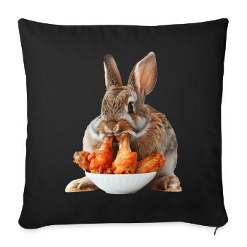 Rabbit - Sofa pillowcase 17,3'' x 17,3'' (45 x 45 cm) - black - Front