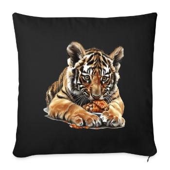Tiger - Sofa pillowcase 17,3'' x 17,3'' (45 x 45 cm) - black - Front