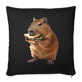 Capybara - Sofa pillowcase 17,3'' x 17,3'' (45 x 45 cm) - black - Front